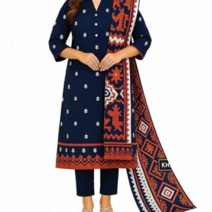 UNSTITCHED PRINTED KHADDAR 3PC COLLECTION BY Alkaram